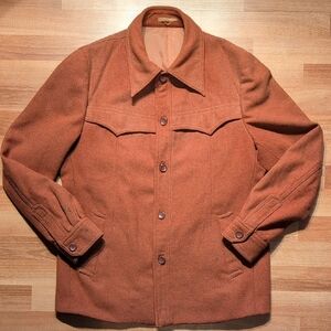 Vintage Rust Brown Western Style Wool/Poly Jacket